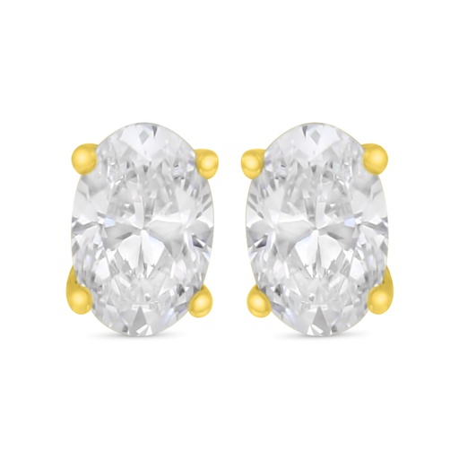 [EAR02WCZ00000C531] Sterling Silver 925 Earring Golden Plated Embedded With White Zircon