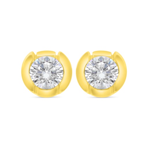 [EAR02WCZ00000C534] Sterling Silver 925 Earring Golden Plated Embedded With White Zircon