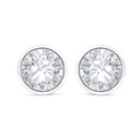 Sterling Silver 925 Earring Rhodium Plated Embedded With White Zircon