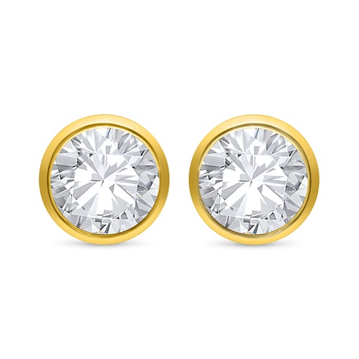 [EAR02WCZ00000C536] Sterling Silver 925 Earring Golden Plated Embedded With White Zircon