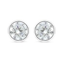 Sterling Silver 925 Earring Rhodium Plated Embedded With Yellow Diamond And White Zircon