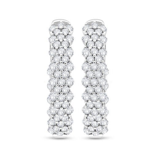 [EAR01WCZ00000C541] Sterling Silver 925 Earring Rhodium Plated Embedded With White Zircon