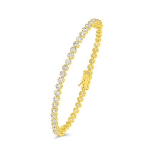 [BRC02WCZ00000B139] Sterling Silver 925 Bracelet Golden Plated Embedded With White Zircon