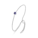 Sterling Silver 925 Bracelet Rhodium Plated Embedded With Sapphire Corundum 