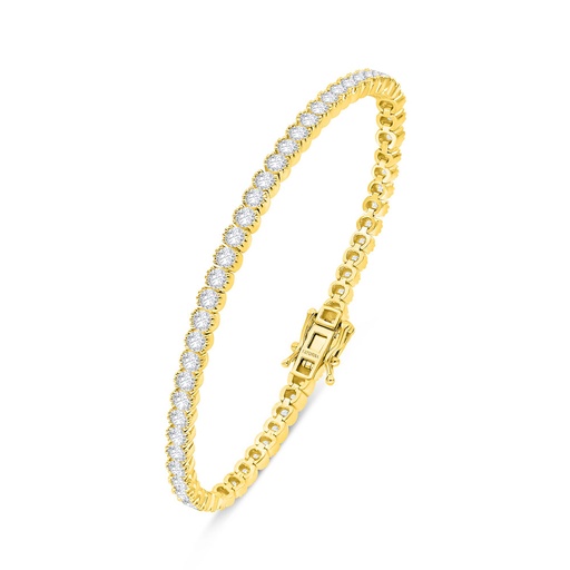 [BRC02WCZ00000B142] Sterling Silver 925 Bracelet Golden Plated Embedded With White Zircon