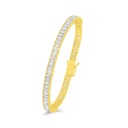 Sterling Silver 925 Bracelet Golden Plated Embedded With White Zircon