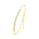 Sterling Silver 925 Bracelet Golden Plated Embedded With White Zircon