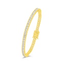 Sterling Silver 925 Bracelet Golden Plated Embedded With White Zircon