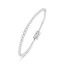 Sterling Silver 925 Bracelet Rhodium Plated Embedded With White Zircon