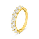 Sterling Silver 925 Ring Golden Plated Embedded With White Zircon