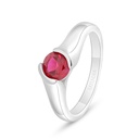 Sterling Silver 925 Ring Rhodium Plated Embedded With Ruby Corundum 