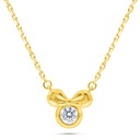 Sterling Silver 925 Necklace Golden Plated Embedded With White Zircon