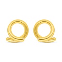 Sterling Silver 925 Earring Golden Plated Embedded With White Zircon