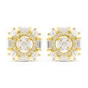 Sterling Silver 925 Earring Golden Plated Embedded With White Zircon