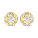 Sterling Silver 925 Earring Golden Plated Embedded With White Zircon