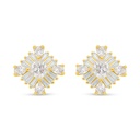 Sterling Silver 925 Earring Golden Plated Embedded With White Zircon