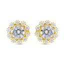 Sterling Silver 925 Earring Golden Plated Embedded With White Zircon