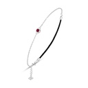 Sterling Silver 925 Bracelet Rhodium Plated Embedded With Ruby Corundum 