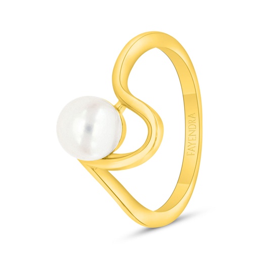 Sterling Silver 925 Ring Golden Plated Embedded With Fresh Water Pearl