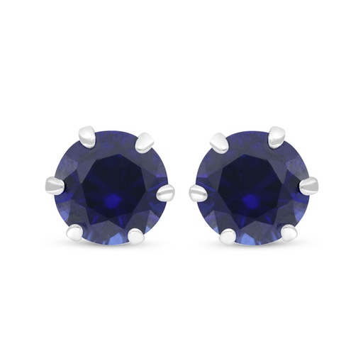 [EAR01SAP00000C664] Sterling Silver 925 Earring Rhodium Plated Embedded With Sapphire Corundum 