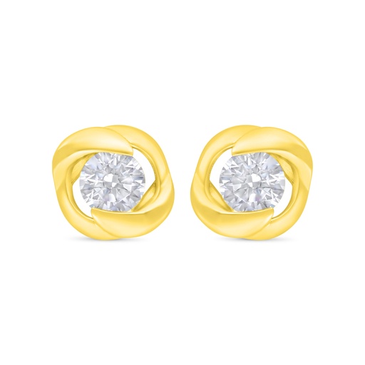 [EAR02WCZ00000C679] Sterling Silver 925 Earring Golden Plated Embedded With White Zircon