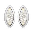 Sterling Silver 925 Earring Rhodium Plated Embedded With Yellow Diamond 