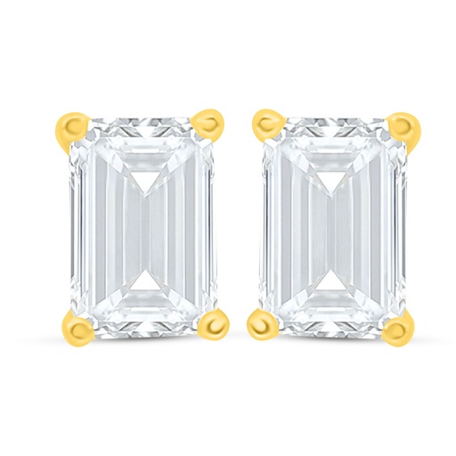 [EAR02WCZ00000C685] Sterling Silver 925 Earring Golden Plated Embedded With White Zircon