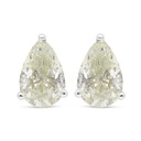 Sterling Silver 925 Earring Rhodium Plated Embedded With Yellow Diamond 