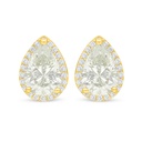 Sterling Silver 925 Earring Golden Plated Embedded With Yellow Diamond And White Zircon