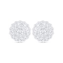 Sterling Silver 925 Earring Rhodium Plated Embedded With White Zircon