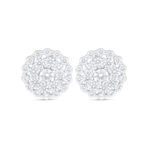 [EAR01WCZ00000C737] Sterling Silver 925 Earring Rhodium Plated Embedded With White Zircon