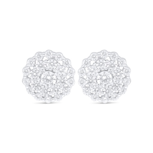 [EAR01WCZ00000C737] Sterling Silver 925 Earring Rhodium Plated Embedded With White Zircon