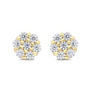 Sterling Silver 925 Earring Golden Plated Embedded With White Zircon