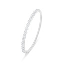 Sterling Silver 925 Bangle Rhodium Plated Embedded With White Zircon