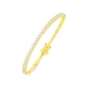 Sterling Silver 925 Bracelet Golden Plated Embedded With White Zircon