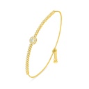 Sterling Silver 925 Bracelet Golden Plated Embedded With Yellow Diamond And White Zircon