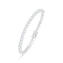 Sterling Silver 925 Bracelet Rhodium Plated Embedded With White Zircon