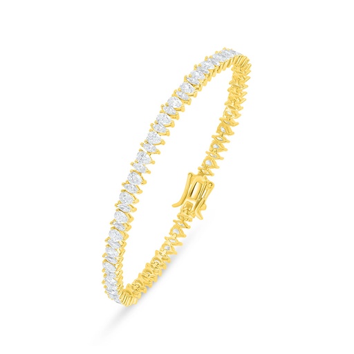[BRC02WCZ00000B246] Sterling Silver 925 Bracelet Golden Plated Embedded With White Zircon