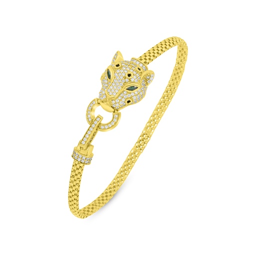 [BRC02WCZ00000B367] Sterling Silver 925 Bracelet Golden Plated Embedded With White Zircon