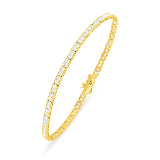 [BRC02WCZ00000B233] Sterling Silver 925 Bracelet Golden Plated Embedded With White Zircon