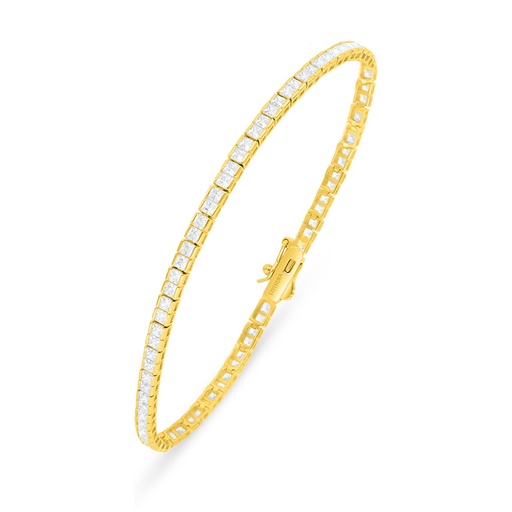 [BRC02WCZ00000B233] Sterling Silver 925 Bracelet Golden Plated Embedded With White Zircon