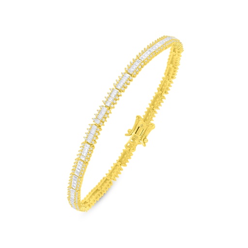 [BRC02WCZ00000B272] Sterling Silver 925 Bracelet Golden Plated Embedded With White Zircon