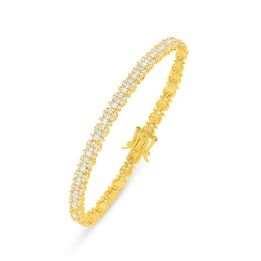 [BRC02WCZ00000B344] Sterling Silver 925 Bracelet Golden Plated Embedded With White Zircon