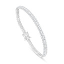 Sterling Silver 925 Bracelet Rhodium Plated Embedded With White Zircon