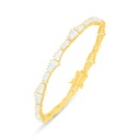 Sterling Silver 925 Bracelet Golden Plated Embedded With White Zircon