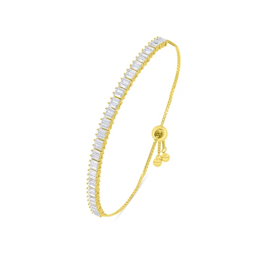 [BRC02WCZ00000B216] Sterling Silver 925 Bracelet Golden Plated Embedded With White Zircon