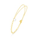 Sterling Silver 925 Bracelet Golden Plated Embedded With Natural White Pearl 