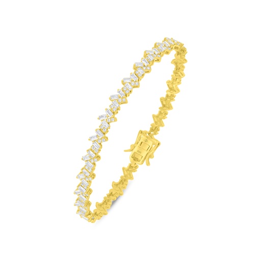 [BRC02WCZ00000B292] Sterling Silver 925 Bracelet Golden Plated Embedded With White Zircon