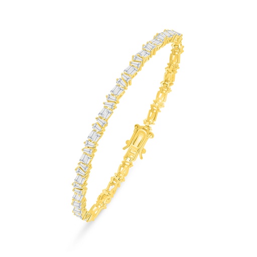 [BRC02WCZ00000B286] Sterling Silver 925 Bracelet Golden Plated Embedded With White Zircon