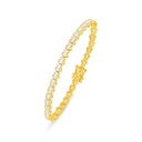 Sterling Silver 925 Bracelet Golden Plated Embedded With White Zircon